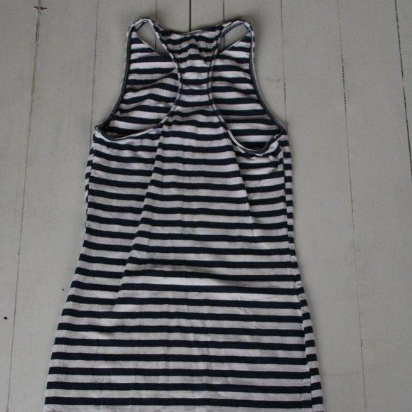 Blue and White Stripe Body-con Racer Back Tank Dress - Picture 4 of 6
